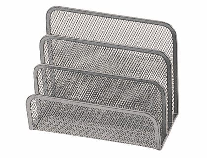 TRIEUR ENVELOPPES Q-CONNECT MTAL MESH MAILLE MTALLIQUE 3 COMPARTIMENTS COURRIER 175X140X80MM COLORIS ARGENT