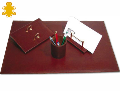 ENSEMBLE BUREAU 4 PICES CUIR SOUS-MAIN POT CRAYONS TRIEUR ENVELOPPES SOCLE CALENDRIER 40X60CM