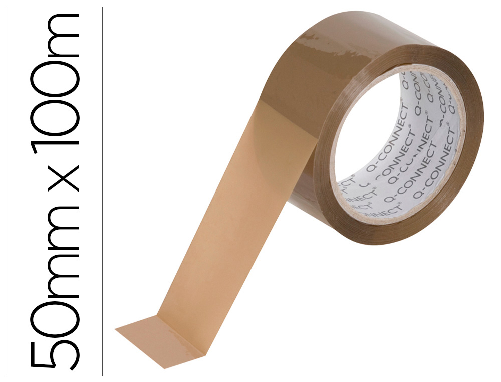 RUBAN ADHESIF Q-CONNECT POLYPROPYLENE 100MX50MM POUR  UN EMBALLAGE SILENCIEUX       COLORIS HAVANE