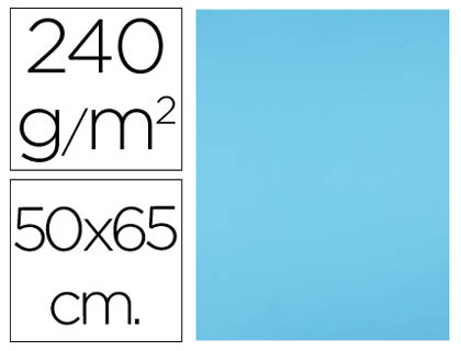 PAPIER CARTONNE LIDERPAPEL 50X65CM 240GR COLORIS BLEU    CIEL PAQUET 25 FEUILLES