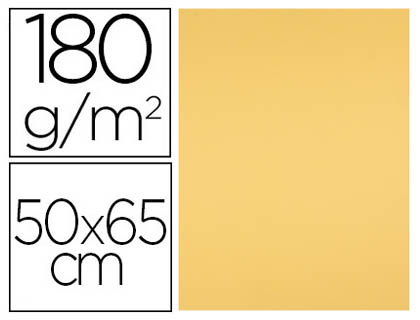 PAPIER CARTONNE LIDERPAPEL 50X65CM 180GR COLORIS OR