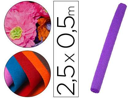 PAPIER CREPON LIDERPAPEL ROULEAU 50CMX2,5M 85GR        COLORIS VIOLET