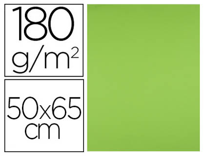 PAPIER CARTONNE LIDERPAPEL 50X65CM 180GR COLORIS VERT    PISTACHE PAQUET 25 FEUILLES