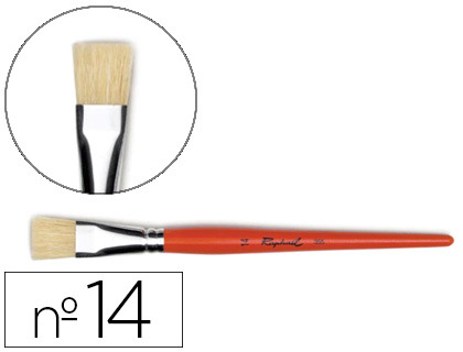 BROSSE PLATE RAPHAL SOIE DE PORC N14 VIROLE FER BLANC NICKEL