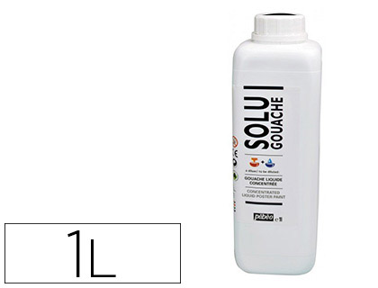 GOUACHE PBO SOLUGOUACHE LIQUIDE CONCENTRE DILUTION COMPLTE COUVRANTE ONCTUEUSE COLORIS NOIR FLACON 1000ML