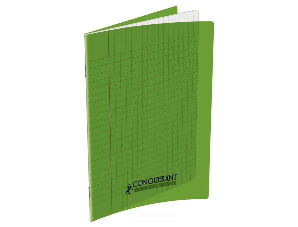 CAHIER CONQURANT POLYPROPYLNE A5+ 17X22CM 140 PAGES 90G SYS COLORIS VERT