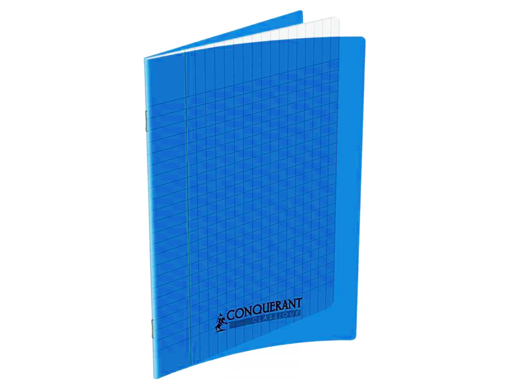 CAHIER CONQUÉRANT POLYPROPYLÈNE A4+ 24X32CM 140 PAGES 90G SÉYÈS COLORIS BLEU