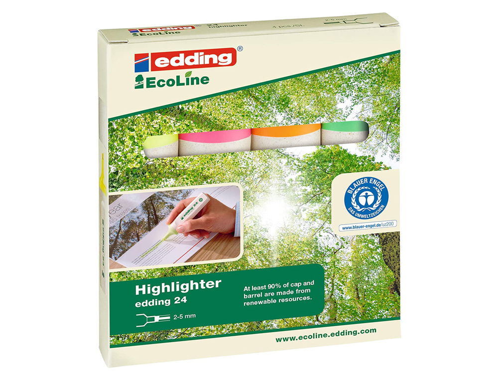 SURLIGNEUR EDDING ECOLINE POCHETTE 4 UNITS