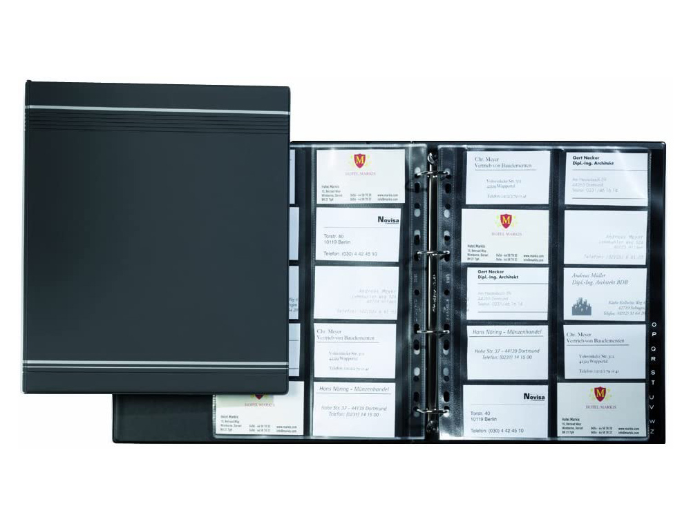 RELIURE  ANNEAUX DURABLE VISIFIX A4 CAPACIT 400 CARTES DE VISITE FORMAT 57X90MM JEU D'INTERCALAIRES ALPHABTIQUES