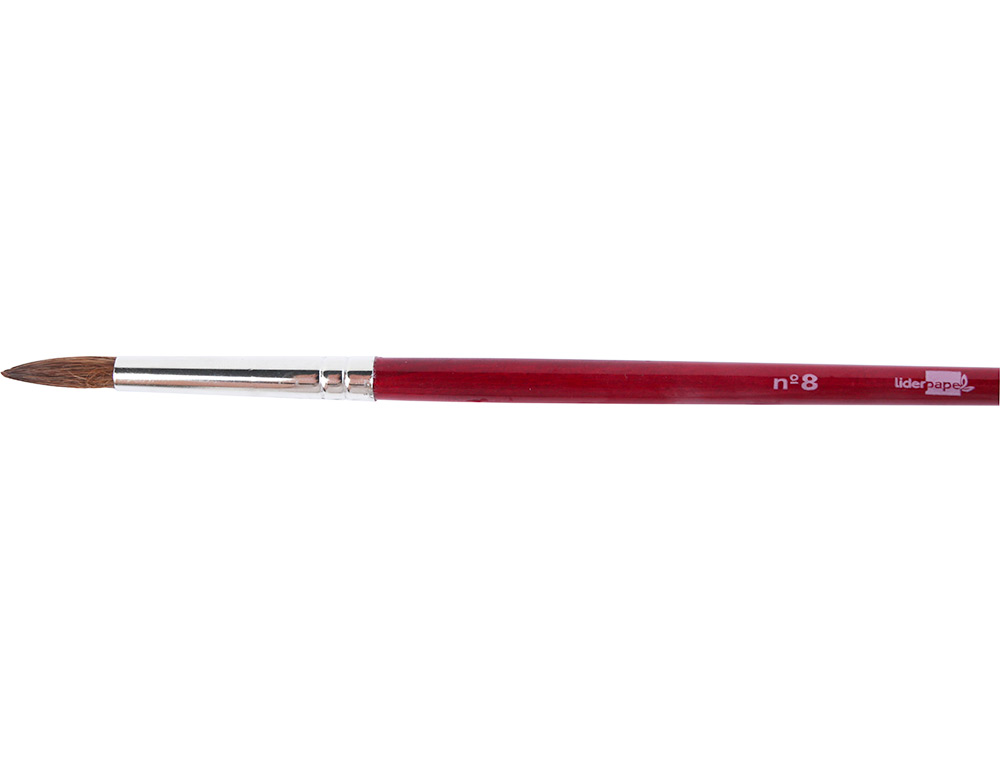 PINCEAU LIDERPAPEL BOIS VIROLE CHROMÉE AQUARELLE Nº8