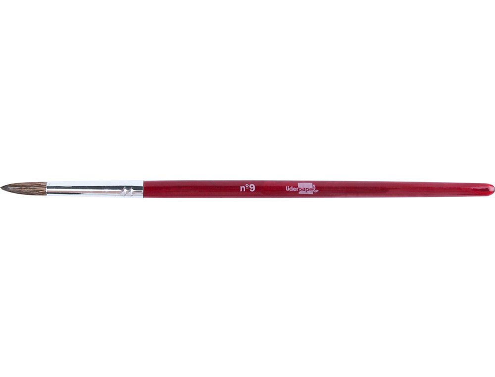 PINCEAU LIDERPAPEL BOIS VIROLE CHROMÉE AQUARELLE Nº9