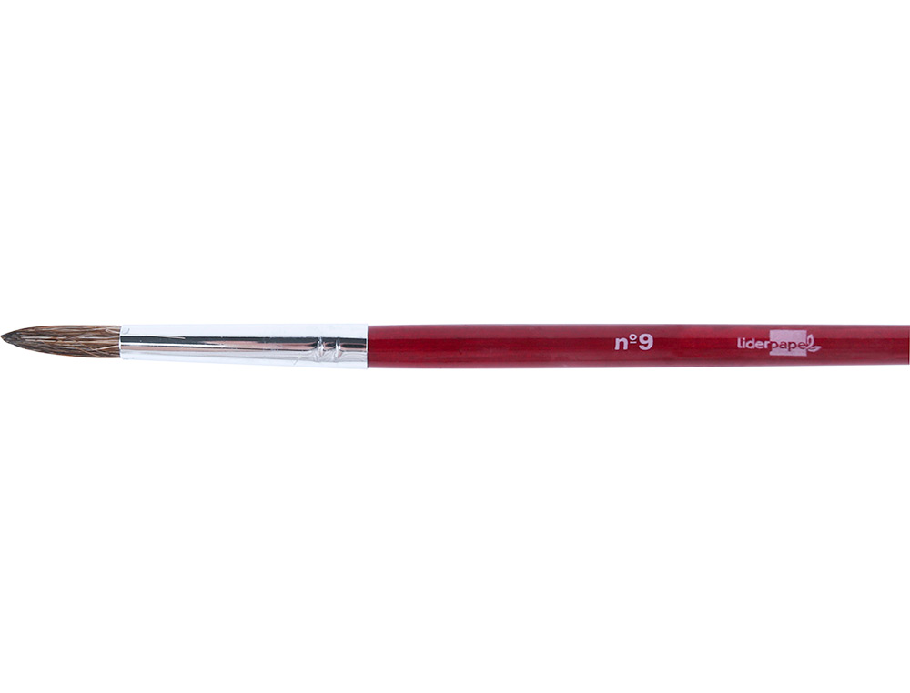 PINCEAU LIDERPAPEL BOIS VIROLE CHROMÉE AQUARELLE Nº9