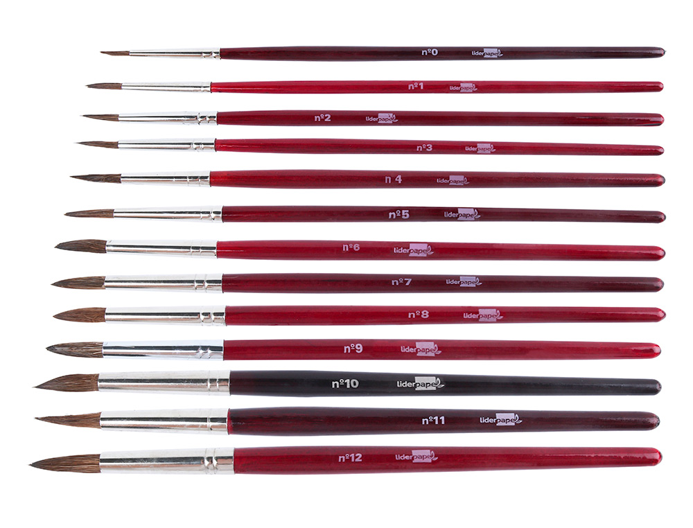 PINCEAU LIDERPAPEL BOIS VIROLE CHROMÉE AQUARELLE Nº9