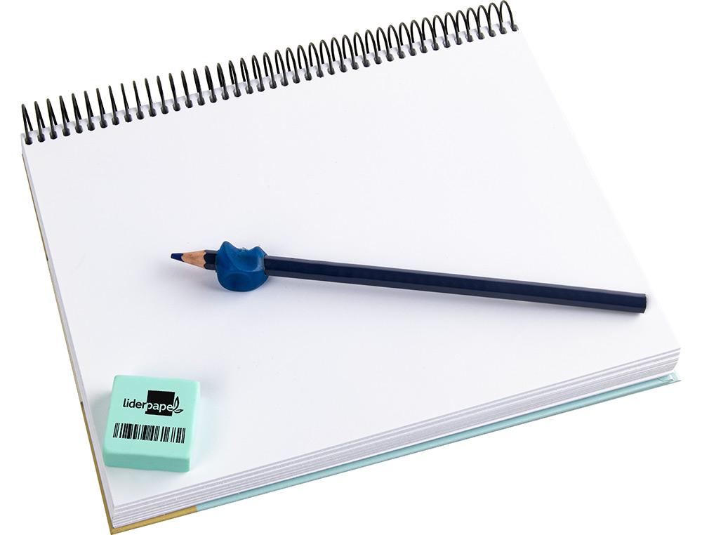 GOMME LIDERPAPEL 12X29X29MM CARRÉE MIE DE PAIN CAOUTCHOUC EFFACE CRAYONS GRAPHITE COLORIS BLANC OU BLEU