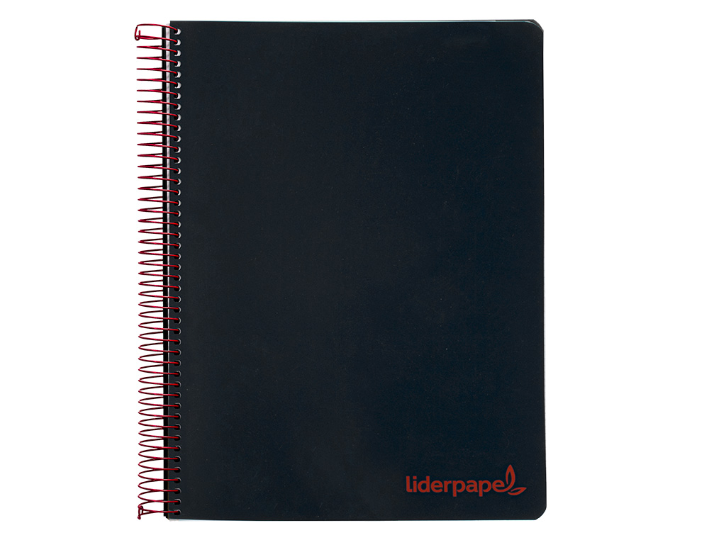 CAHIER SPIRALE LIDERPAPEL A4 MICRO WONDER 240 PAGES 90G    5X5MM 4 TROUS 5 BANDES        COULEURS NOIR