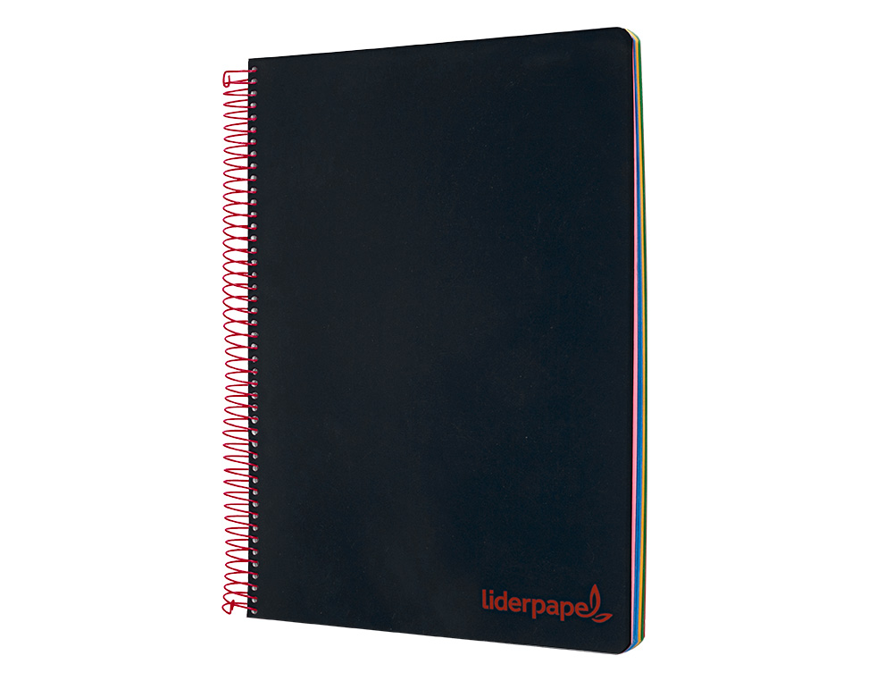 CAHIER SPIRALE LIDERPAPEL A4 MICRO WONDER 240 PAGES 90G    5X5MM 4 TROUS 5 BANDES        COULEURS NOIR