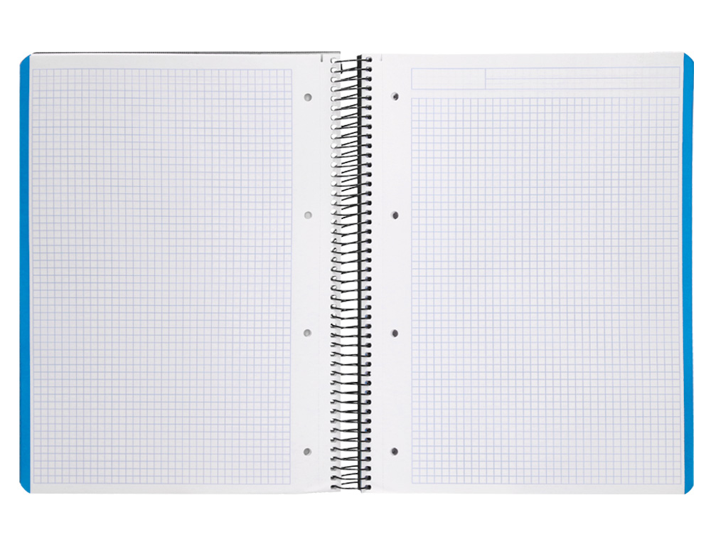 CAHIER SPIRALE LIDERPAPEL A4 MICRO WONDER 240 PAGES 90G    5X5MM 4 TROUS 5 BANDES        COULEURS NOIR