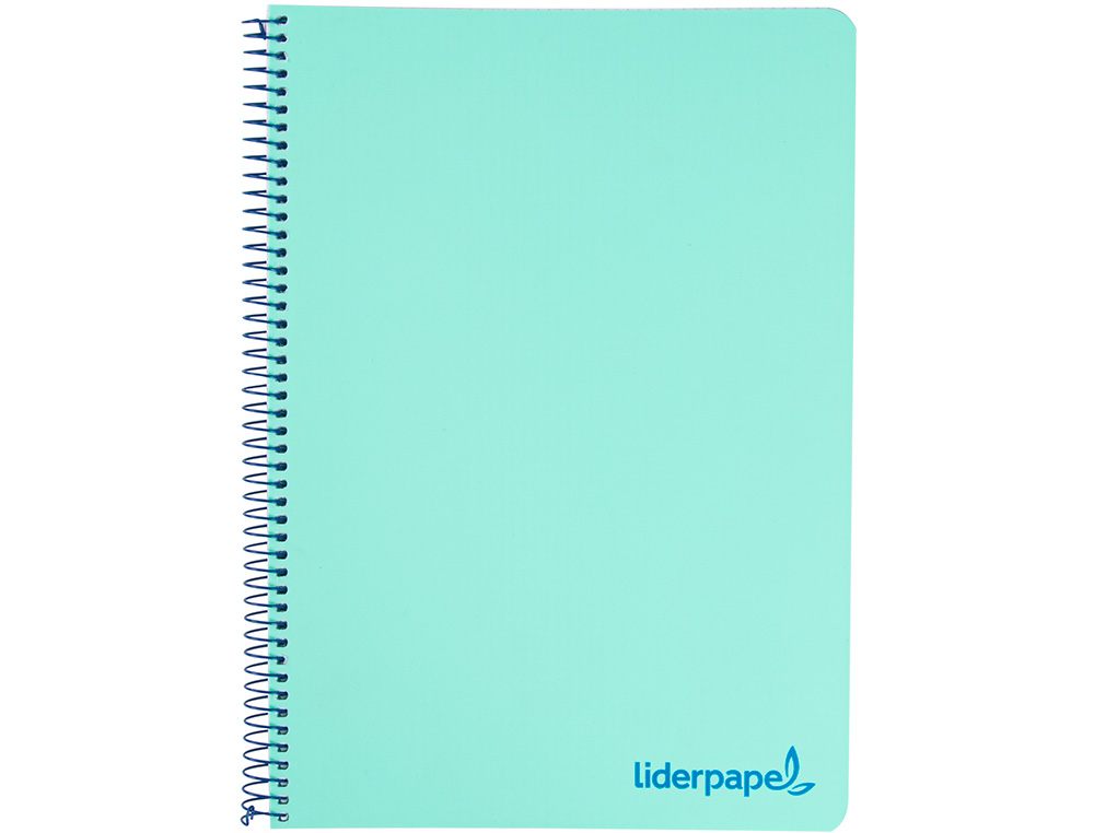 CAHIER SPIRALE LIDERPAPEL A5 MICRO WONDER 240 PAGES 90G 5X5MM 6 TROUS 5 BANDES COULEURS VERT