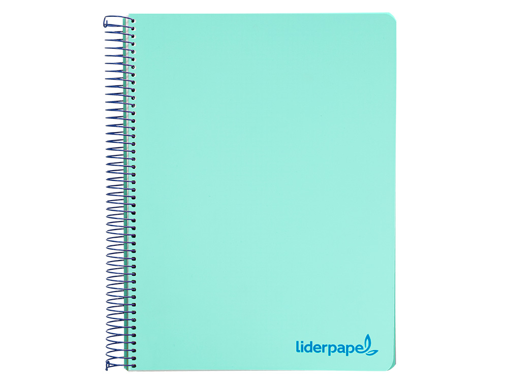 CAHIER SPIRALE LIDERPAPEL A5 MICRO WONDER 240 PAGES 90G 5X5MM 6 TROUS 5 BANDES COULEURS VERT
