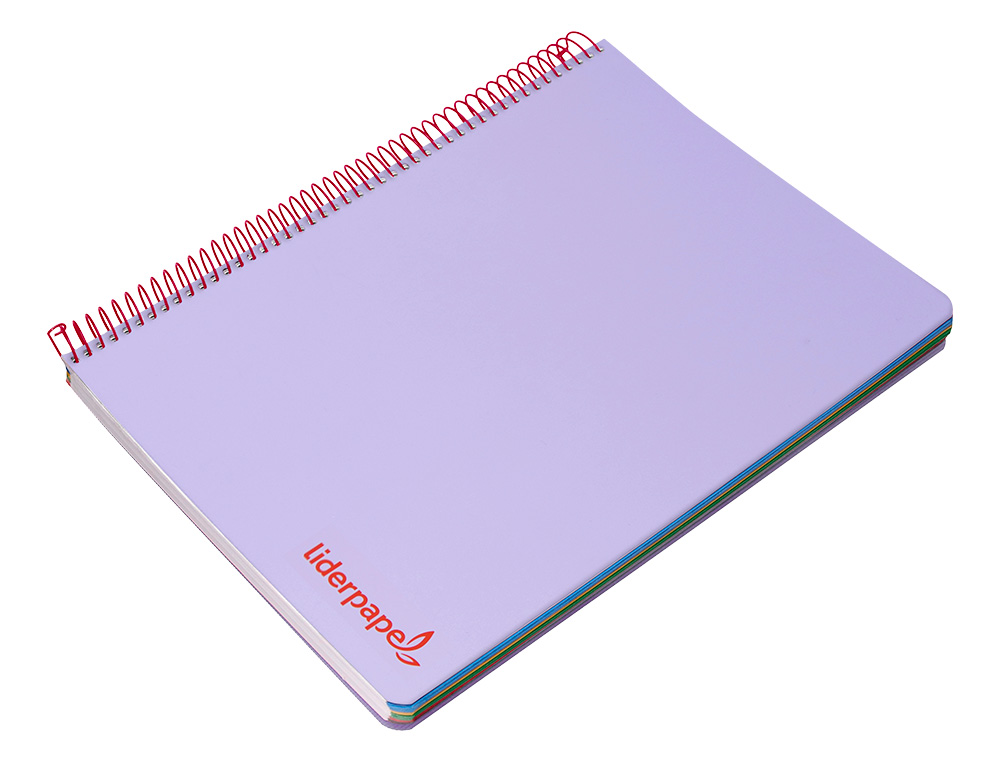 CAHIER SPIRALE LIDERPAPEL A5 MICRO WONDER 240 PAGES 90G    5X5MM 6 TROUS 5 BANDES        COULEURS VIOLET