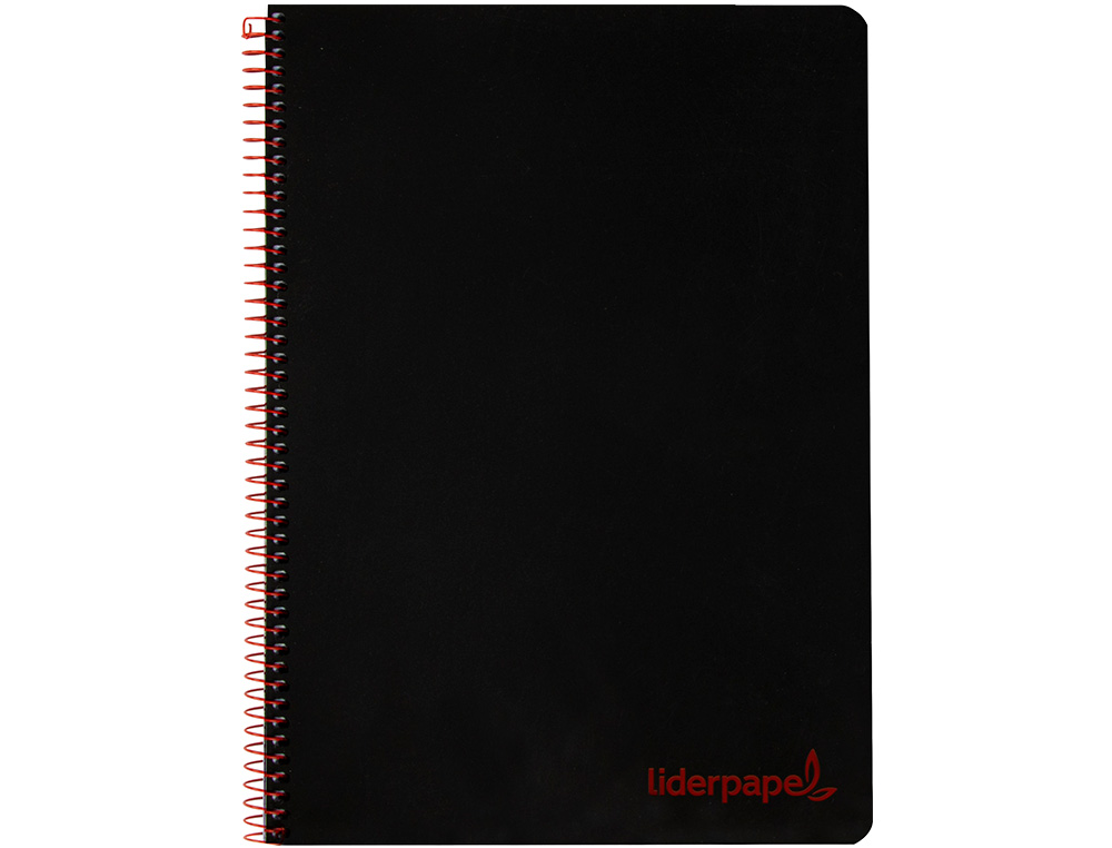 CAHIER SPIRALE LIDERPAPEL A5 MICRO WONDER 240 PAGES 90G 5X5MM 6 TROUS 5 BANDES COULEURS NOIR
