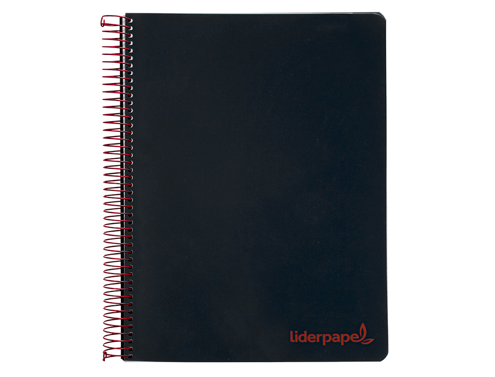 CAHIER SPIRALE LIDERPAPEL A5 MICRO WONDER 240 PAGES 90G 5X5MM 6 TROUS 5 BANDES COULEURS NOIR