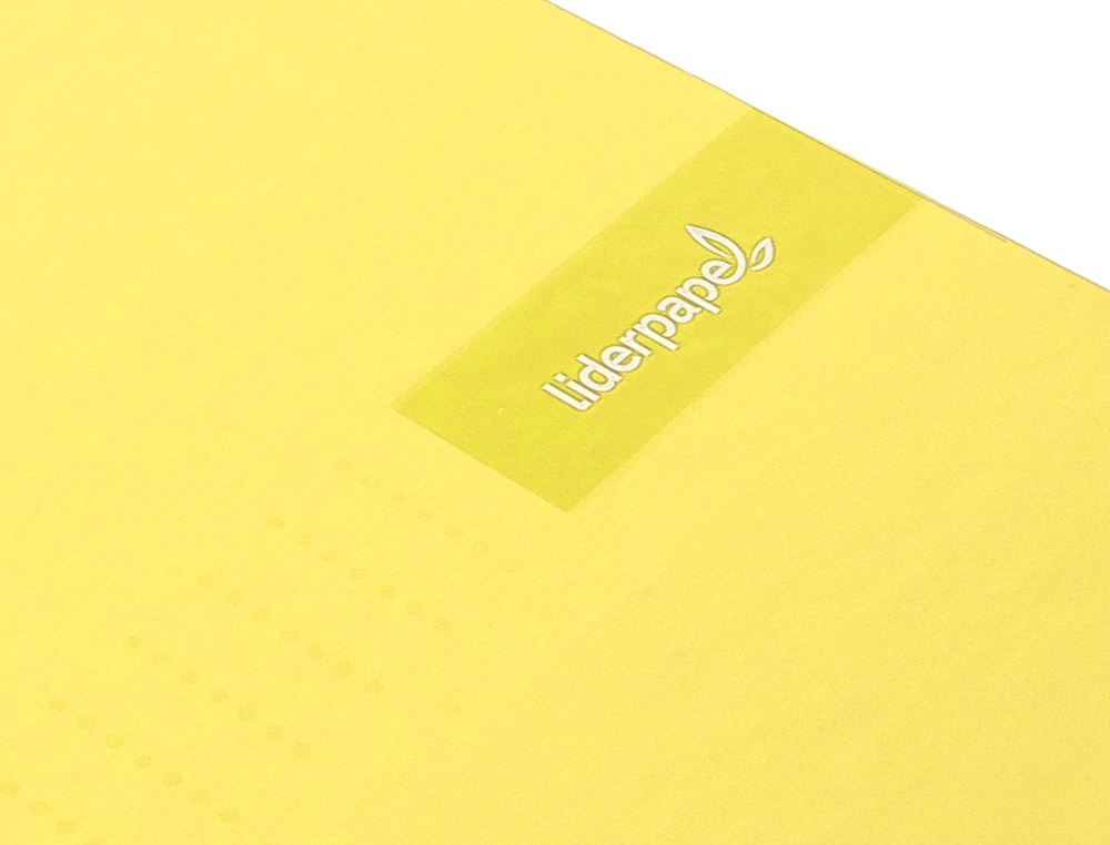 CAHIER SPIRALE LIDERPAPEL CRAFTY COUVERTURE CONTRECOLLE A5 240P 90G/M2 5X5MM MICROPERFOR 6 TROUS COLORIS JAUNE