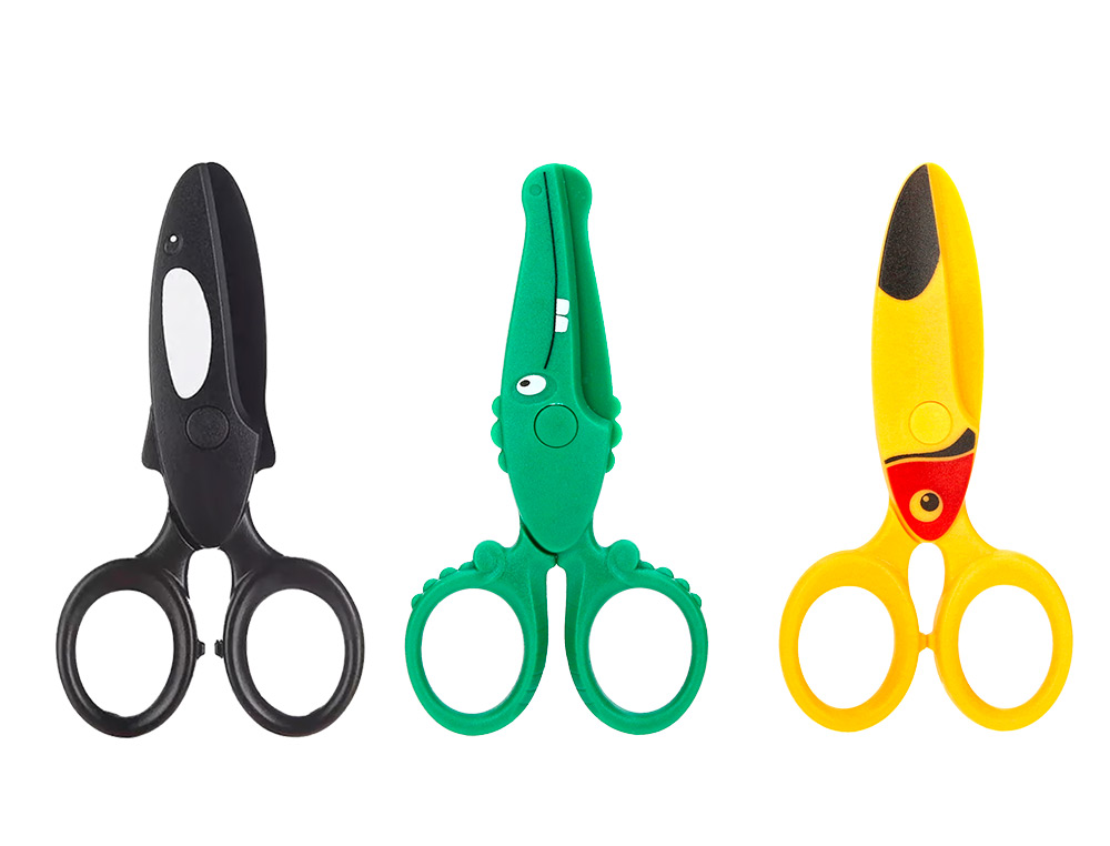 CISEAUX LIDERPAPEL 2-5ANS LAMES PLASTIQUES BOUTS RONDS NE COUPENT NI CHEVEUX NI VETEMENTS LONGUEUR 12CM