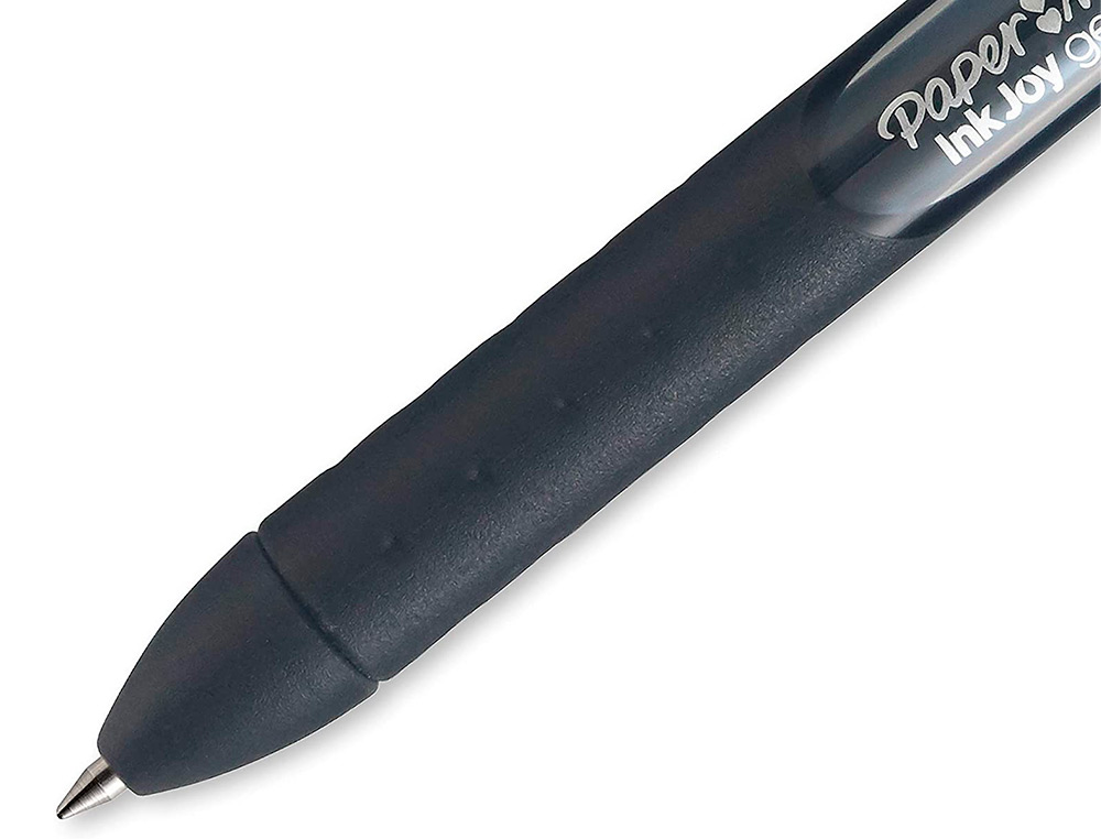 STYLO-BILLE PAPER MATE INKJOY GEL RÉTRACTABLE ÉCRITURE MOYENNE 0.7MM ENCRE DOUCE GRIP COLORIS NOIR