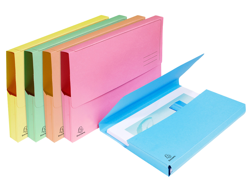 CHEMISE EXACOMPTA SUPER PASTEL POCHETTE CARTE NEUVE RABAT 210G COLORIS ASSORTIS LOT 50 UNITÉS