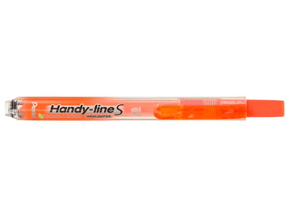 SURLIGNEUR PENTEL HANDY LINE S RÉTRACTABLE RECHARGEABLE POINTE BISEAUTÉE 1/3.6MM CORPS FIN ENCRE ORANGE