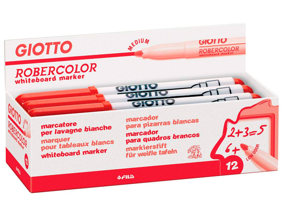 MARQUEUR GIOTTO ROBERCOLOR EFFAÇABLE TABLEAU BLANC POINTE MEDIUM OGIVE 4 MM COLORIS ROUGE