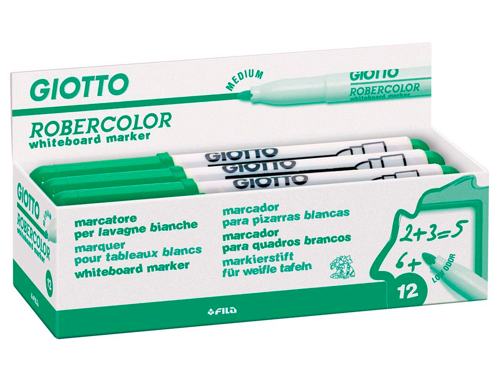 MARQUEUR GIOTTO ROBERCOLOR EFFAÇABLE TABLEAU BLANC POINTE MEDIUM OGIVE 4 MM COLORIS VERT
