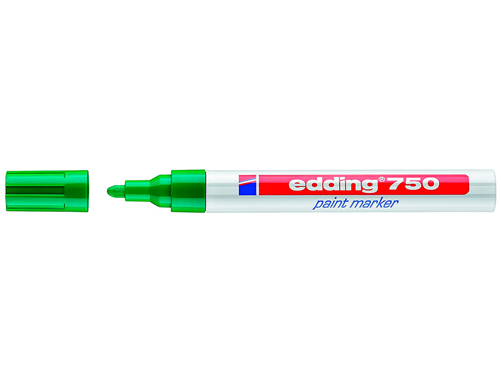 MARQUEUR EDDING PERMANENT PEINTURE E750 POINTE MOYENNE 2/4MM ENCRE LAQUÉE OPAQUE TOUS SUPPORTS RÉSISTANT CHALEUR VERT