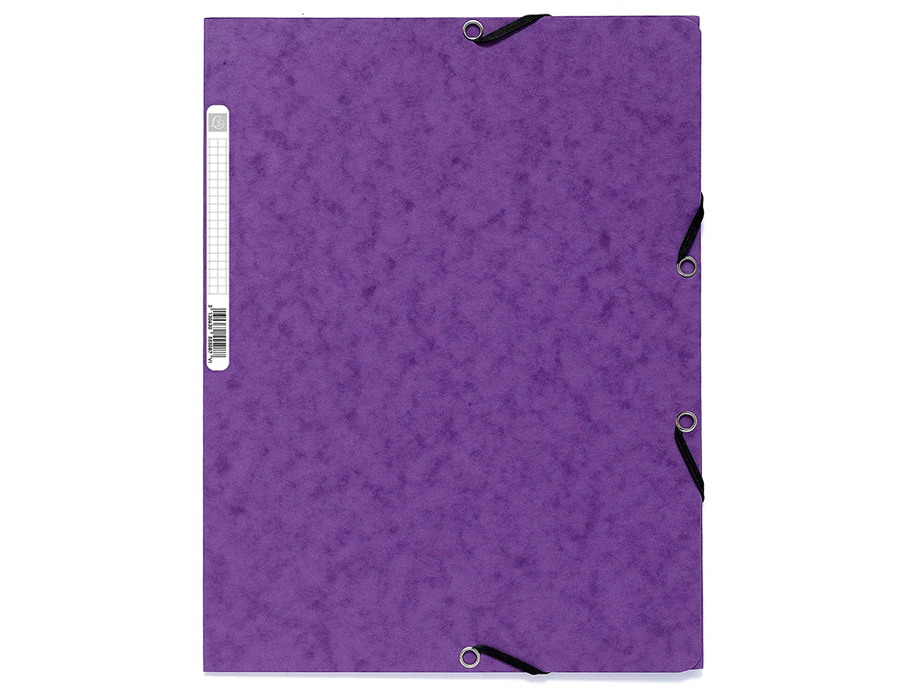 CHEMISE EXACOMPTA CARTE LUSTRÉE 5/10E 400G 3 RABATS ET ÉLASTIQUE A4 FORMAT 240X320MM COLORIS VIOLET