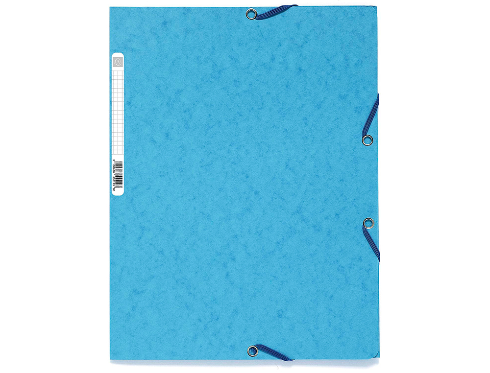 CHEMISE EXACOMPTA CARTE LUSTRE 5/10E 400G 3 RABATS ET LASTIQUE A4 FORMAT 240X320MM COLORIS TURQUOISE