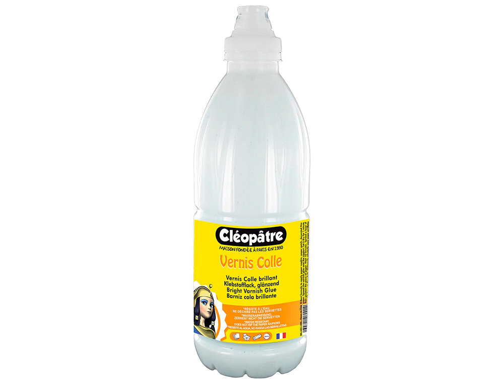 VERNIS COLLE CLÉOPÂTRE DÉCORATEUR RÉSISTE À L'EAU ET RAYURES FINITION BRILLANTE 1L