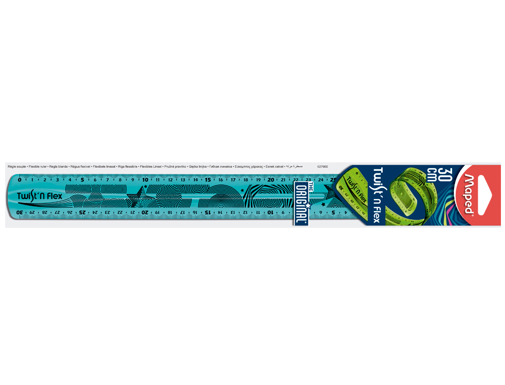 RÈGLE PLATE MAPED TWIST'N'FLEX 30CM SOUPLE INCASSABLE LUDIQUE 3 COLORIS ASSORTIS BLEU VERT ROSE
