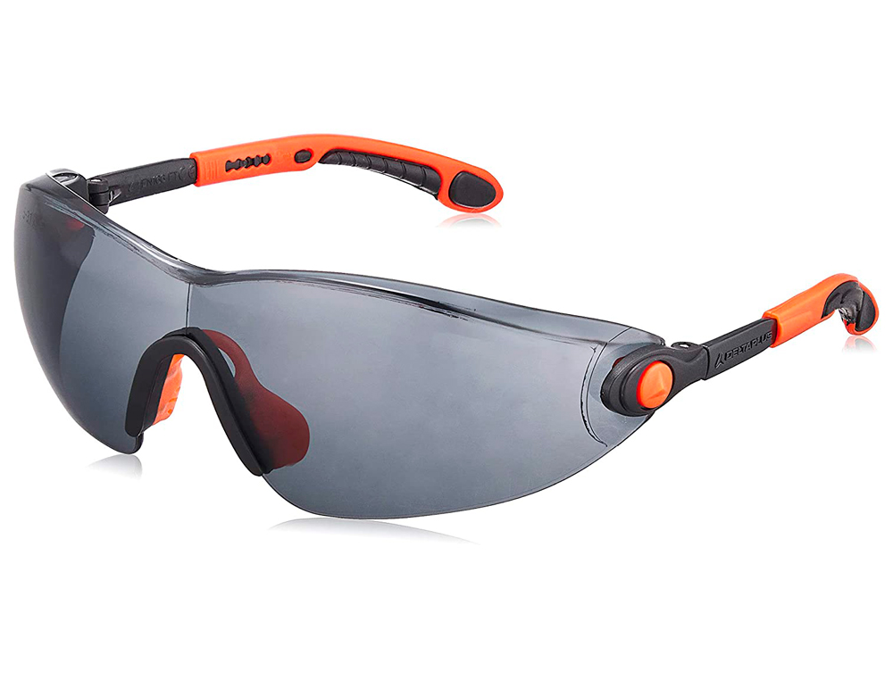 LUNETTES DELTAPLUS VULCANO 2 SMOKE POLYCARBONATE MONOBLOC ANTI-BUÉE ANTI-RAYURES UV400 COLORIS MONTURE ORANGE/NOIR