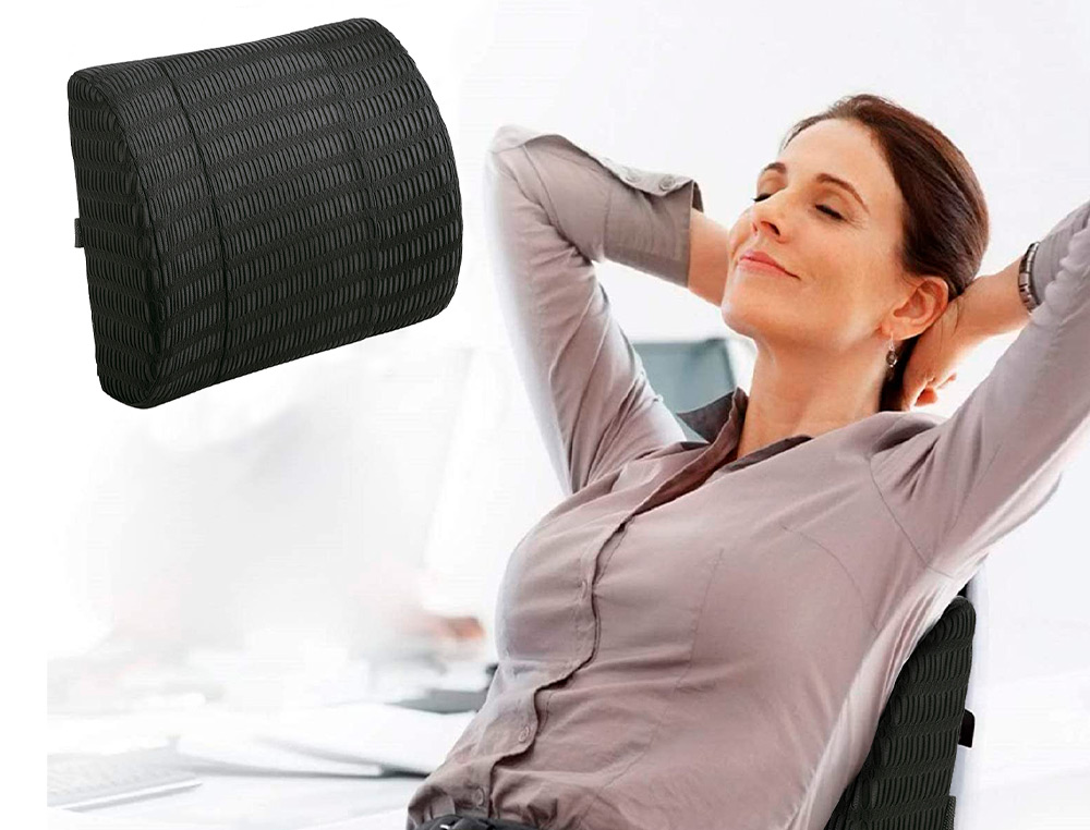 SUPPORT DORSAL Q-CONNECT ERGONOMIQUE AVEC MOUSSE À MÉMOIRE DE FORME 340X300X110MM