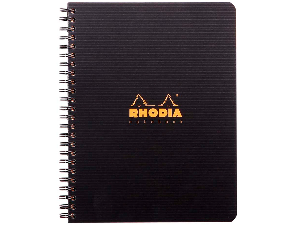 CAHIER RHODIACTIVE NOTEBOOK RELIURE INTGRALE NOIRE COUVERTURE PP A5+ 16X21CM 160 PAGES 90G LIGN MICROPERFOR