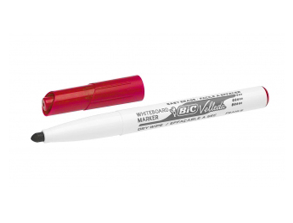 MARQUEUR BIC VELLEDA 1741 EFFAÇABLE POINTE OGIVE TRACÉ 2MM ENCRE CÉTONE FORMAT STYLO GRANDE LONGÉVITÉ ROUGE