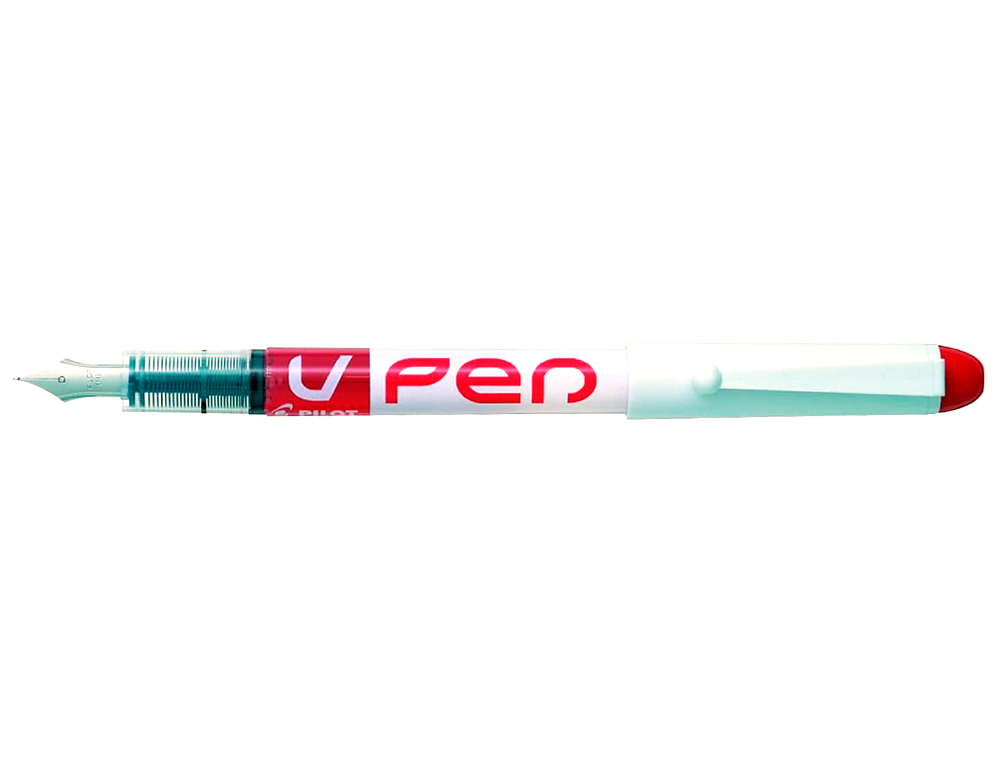 STYLO-PLUME PILOT V PEN JETABLE POINTE MOYENNE RÉGULATEUR DÉBIT ENCRE LIQUIDE VISIBLE COLORIS ROUGE