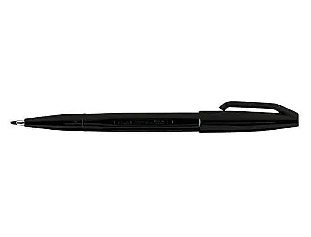 STYLO-FEUTRE PENTEL SIGN PEN AQUARELLABLE CRITURE LARGE 0.8MM POINTE FIBRE ACRYLIQUE ENCRE SOLUBLE EAU COLORIS NOIR