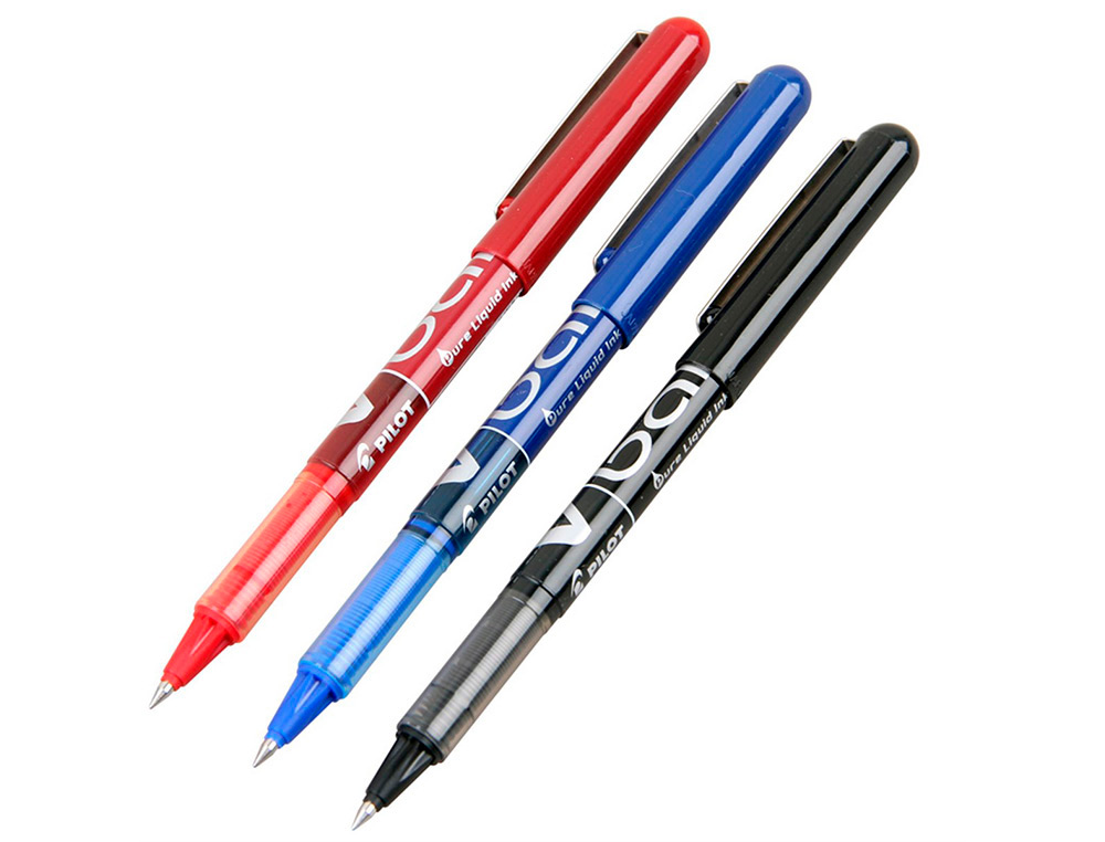 ROLLER PILOT VBALL 5 ÉCRITURE FINE 0.3MM ENCRE LIQUIDE NIVEAU VISIBLE RÉGULATEUR DÉBIT CLIP MÉTAL COLORIS BLEU