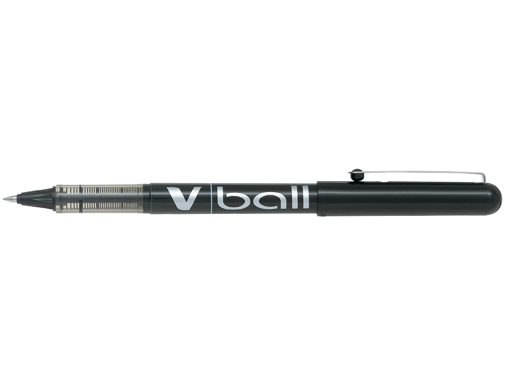 ROLLER PILOT VBALL 5 ÉCRITURE FINE 0.3MM ENCRE LIQUIDE NIVEAU VISIBLE RÉGULATEUR DÉBIT CLIP MÉTAL COLORIS NOIR
