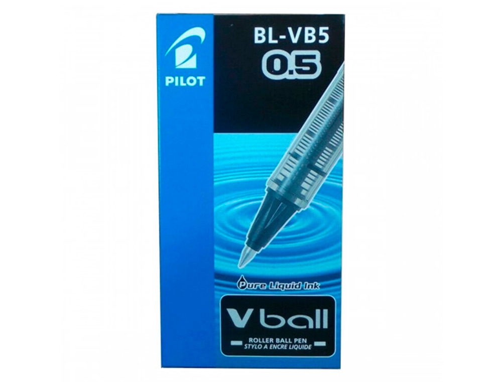 ROLLER PILOT VBALL 5 ÉCRITURE FINE 0.3MM ENCRE LIQUIDE NIVEAU VISIBLE RÉGULATEUR DÉBIT CLIP MÉTAL COLORIS NOIR