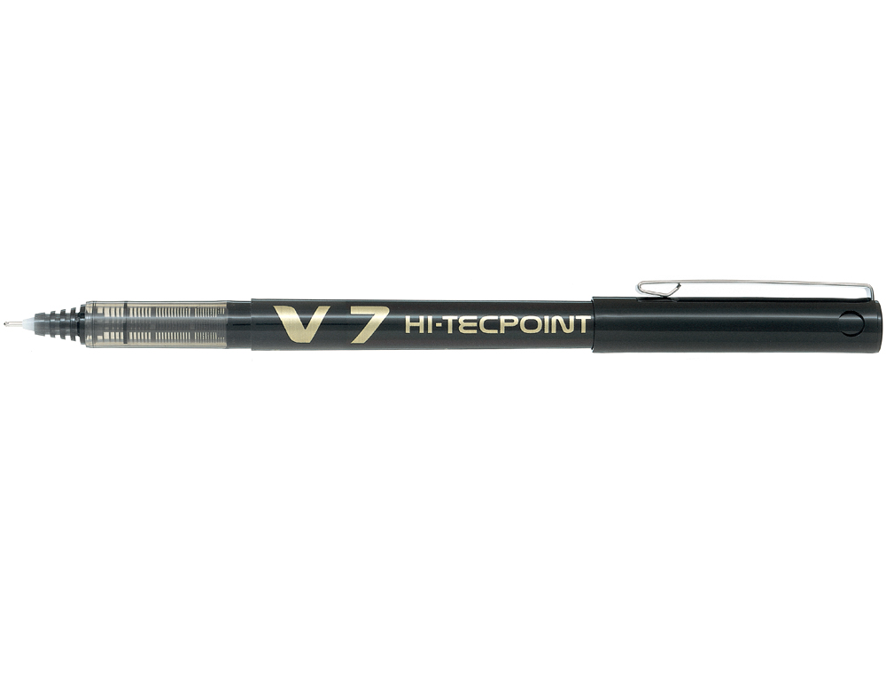 STYLO PILOT V7 ÉCRITURE MOYENNE 0.7MM CLIP MÉTAL ENCRE LIQUIDE NIVEAU VISIBLE POINTE INDÉFORMABLE TRAIT 0.5 MM COL NOIR