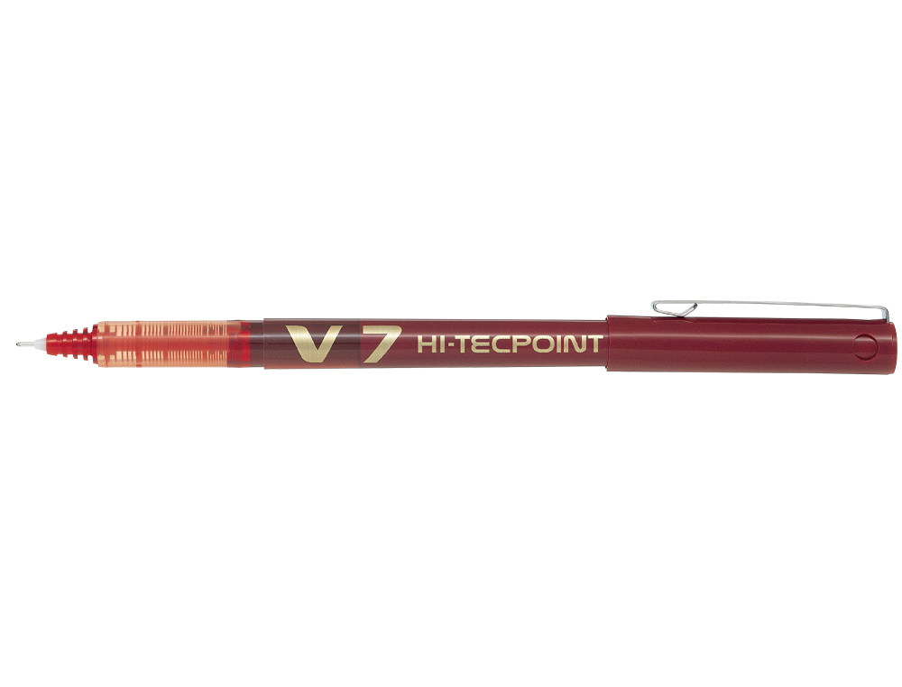 STYLO PILOT V7 CRITURE MOYENNE 0.7MM CLIP MTAL ENCRE LIQUIDE NIVEAU VISIBLE POINTE INDFORMABLE TRAIT 0.5 MM COL ROUGE
