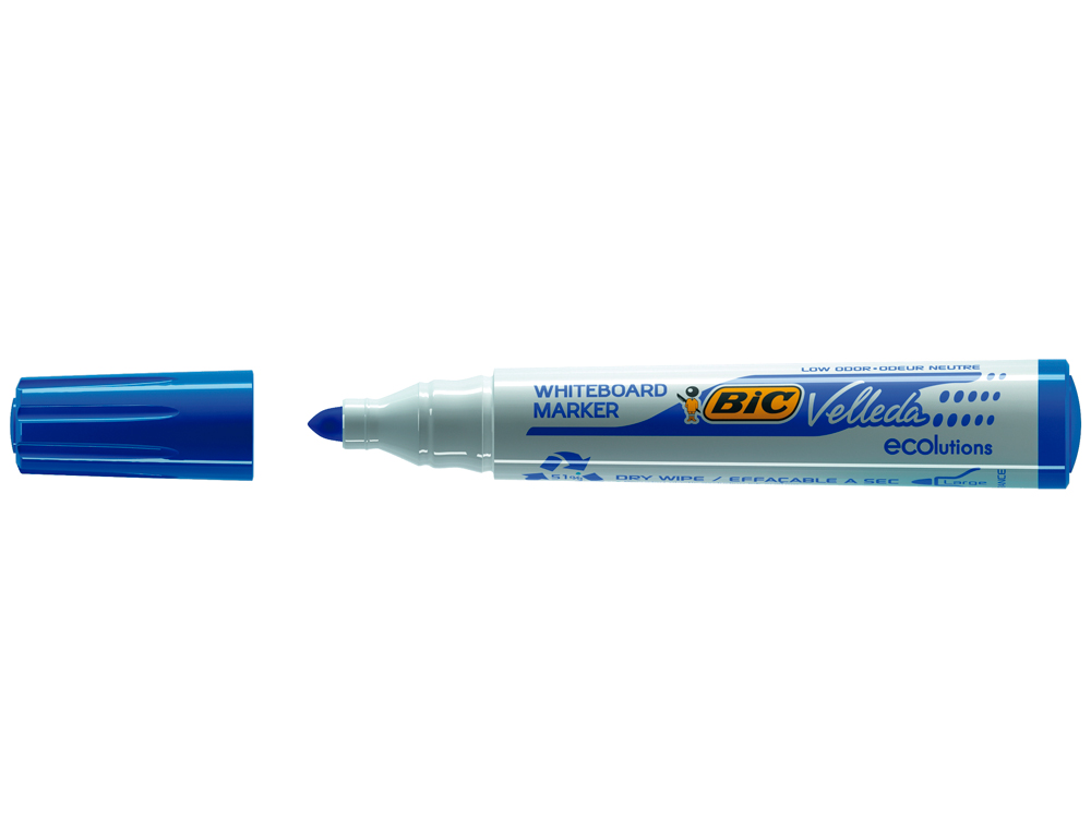 MARQUEUR BIC VELLEDA 1701 EFFAABLE POINTE OGIVE TRAC 1-5MM ENCRE BASE ALCOOL INODORE CORPS PLASTIQUE BLEU